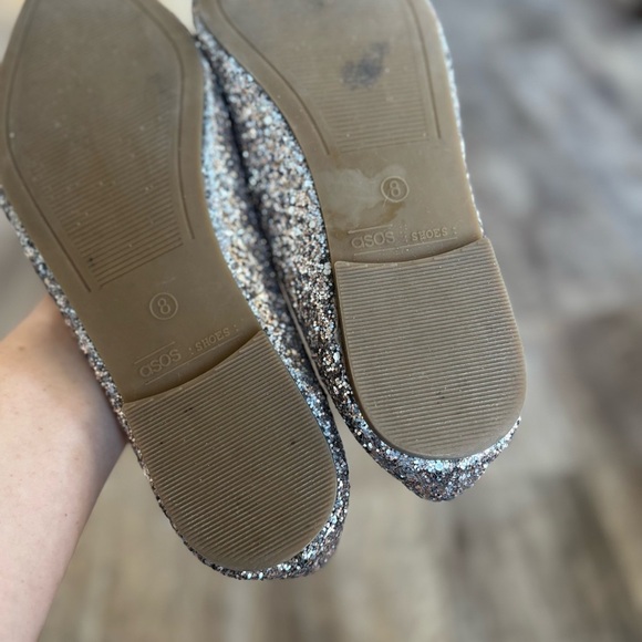 ASOS Rose Glitter Pointy Toe Flats - Holiday Festive New Year - Picture 5 of 8